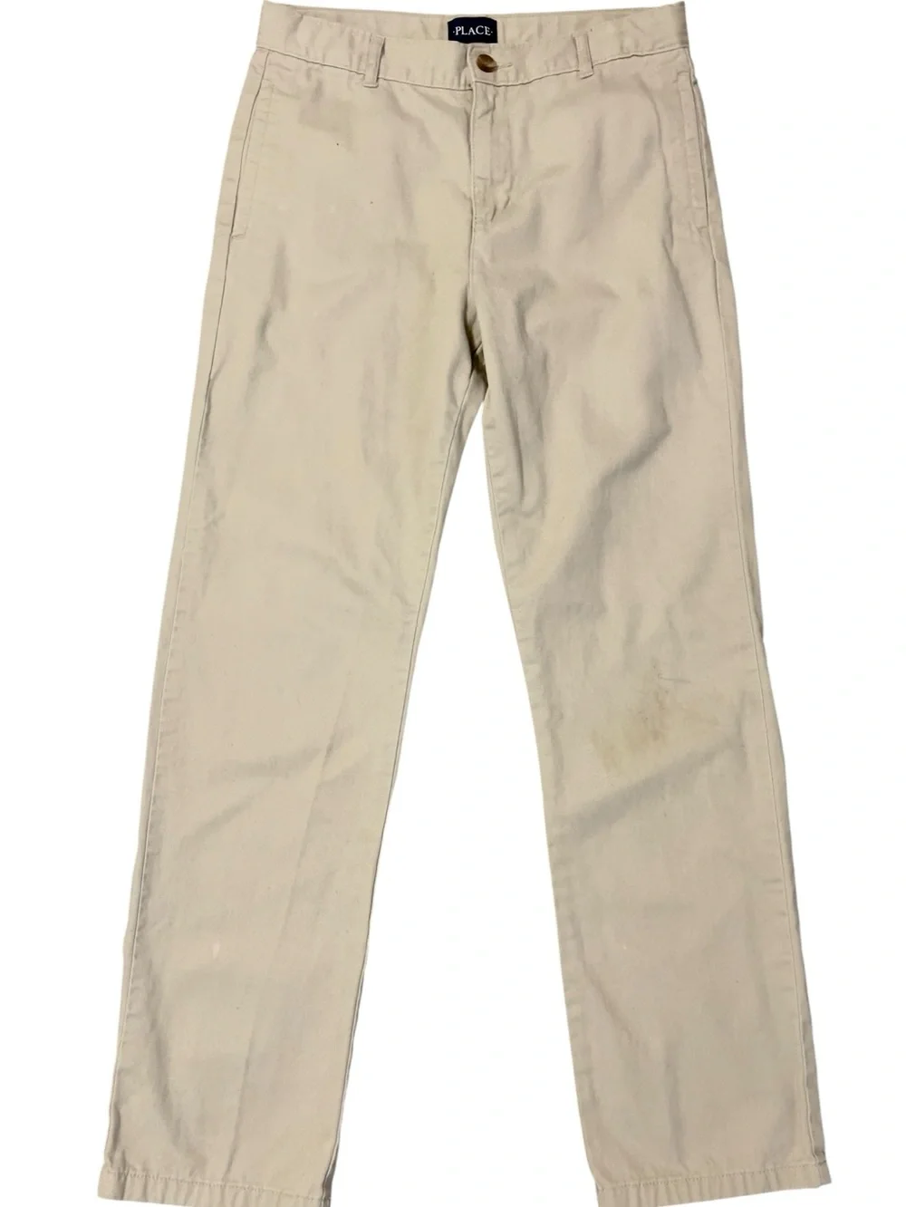 The Childrens Place Khaki Chino Pants Boys Size 14 Adjustable Waist Cotton
